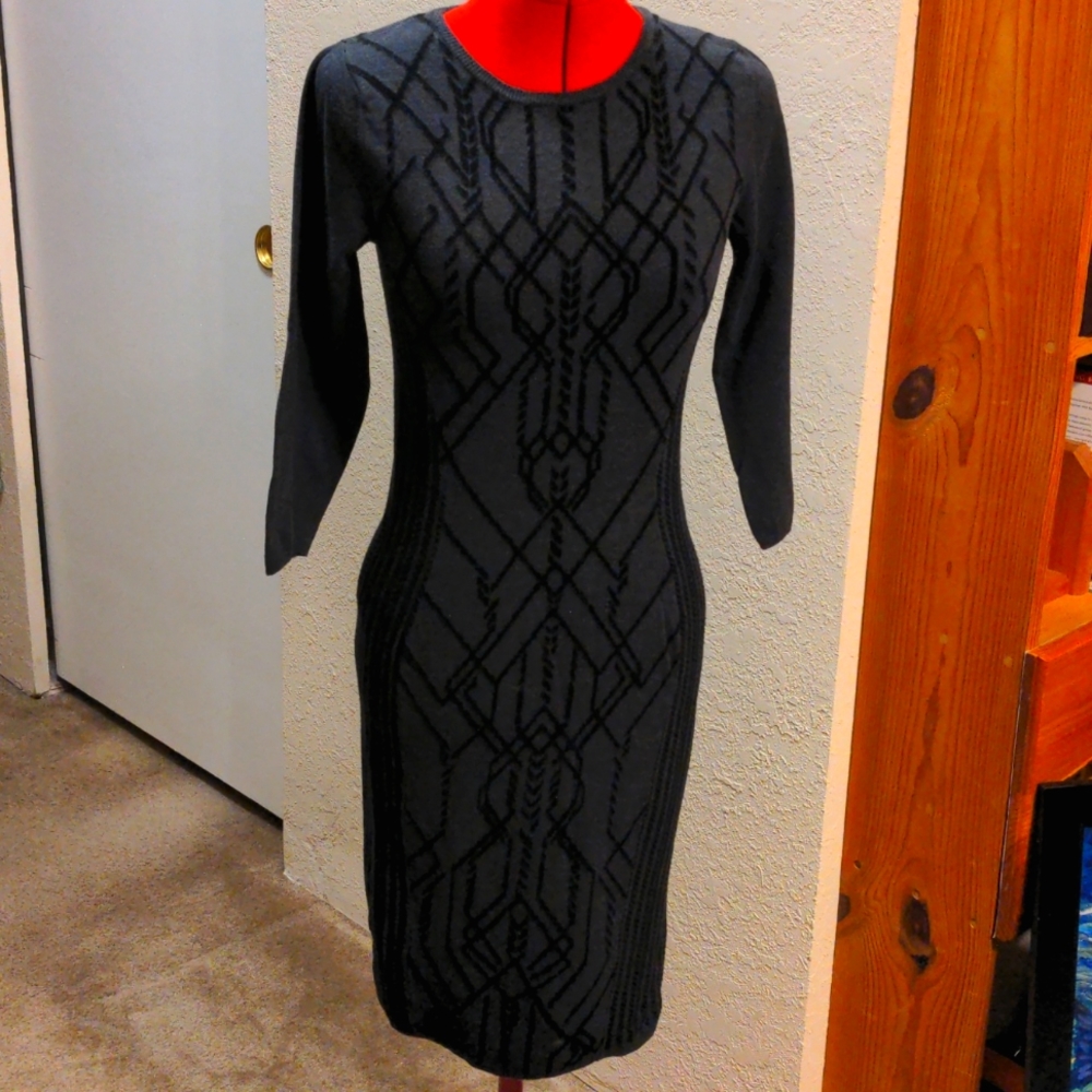 H&M Sweater Dress, Size M, Color Gray&Black